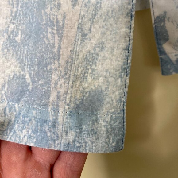 Unjour Ailleurs Blouse Large French 42 Blue White Semi Sheer Lightweight as is - Picture 4 of 13